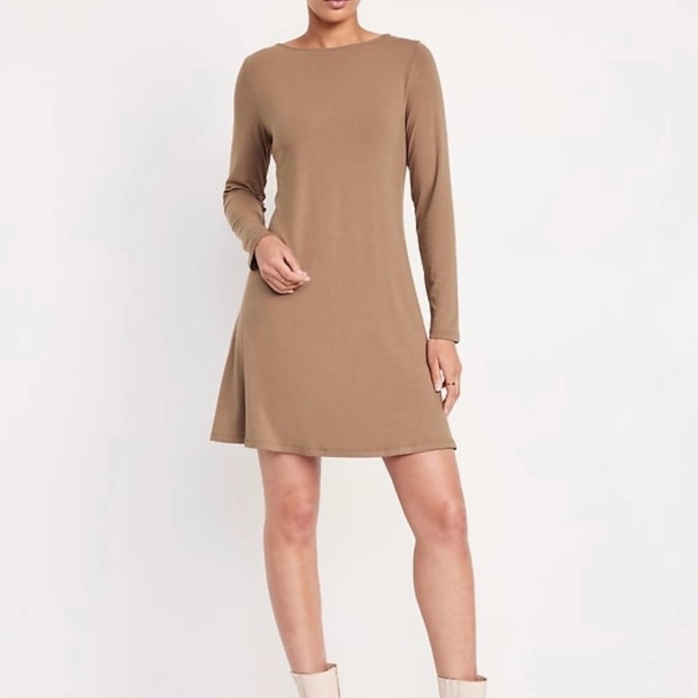 Old Navy Long Sleeve Mini Swing Dress, Size XL new with tags